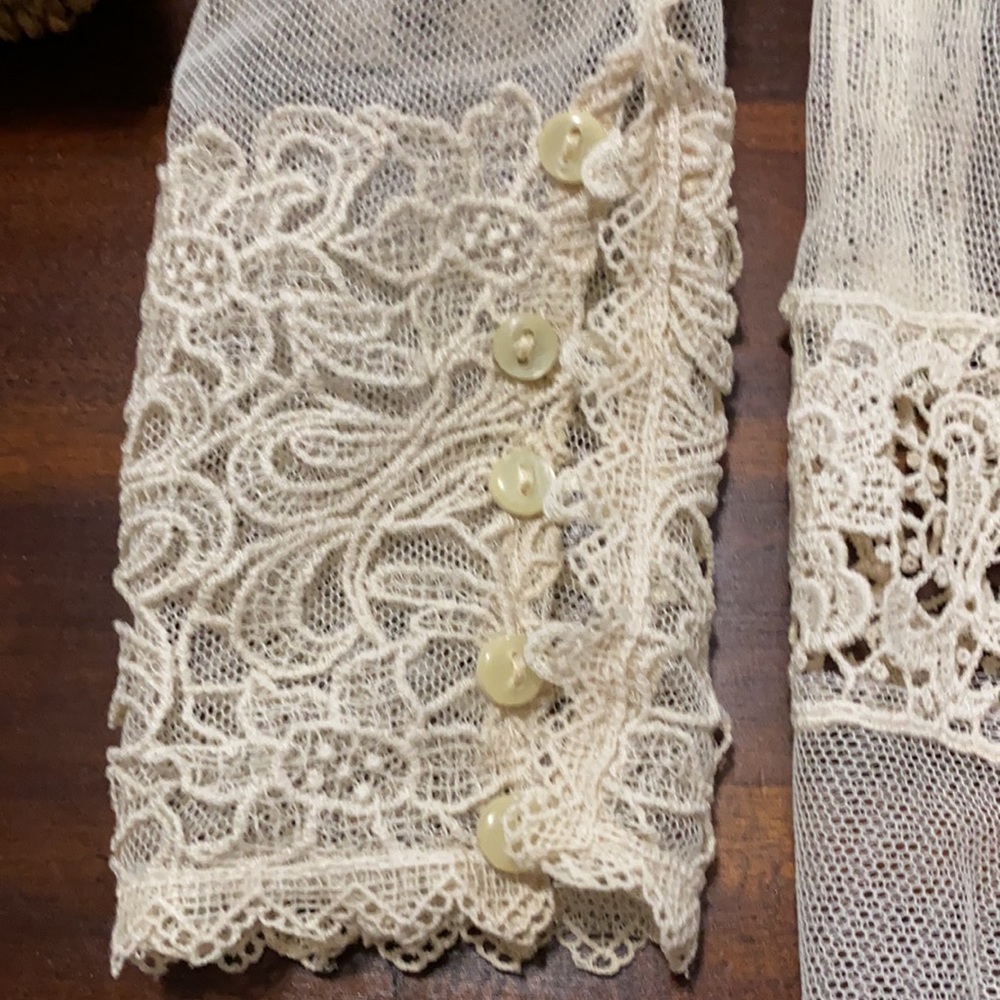Vintage Prairie Wedding Dress Lace Cyreld Paris Parisian Handmade 40's-60's - Picture 11 of 17